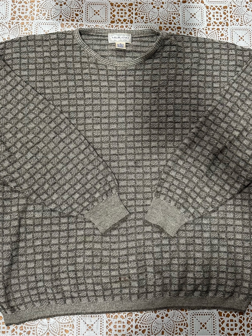 Murano Made in Italy Cotton Linen Knit Sweater Gray Men’s XL Textured